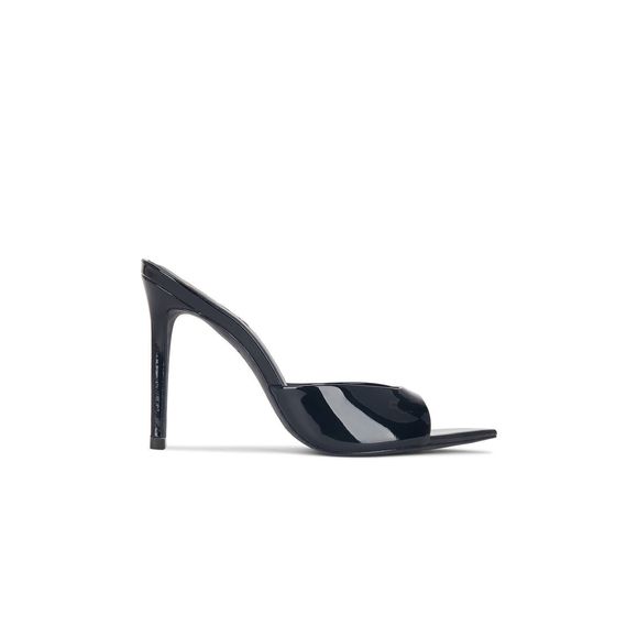 New BLACK SUEDE STUDIO Brea Mule Black Patent leather high heel shiny stiletto - Picture 1 of 10